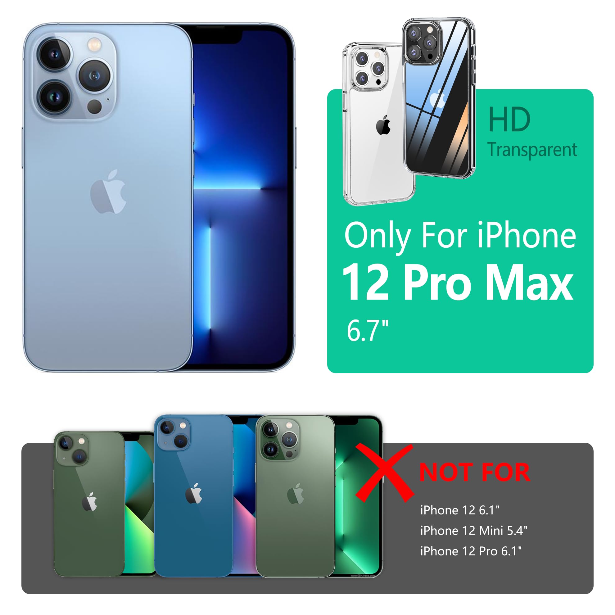 Amazon.com: ONES for iPhone 12 Pro Max Clear Slim Hard Case